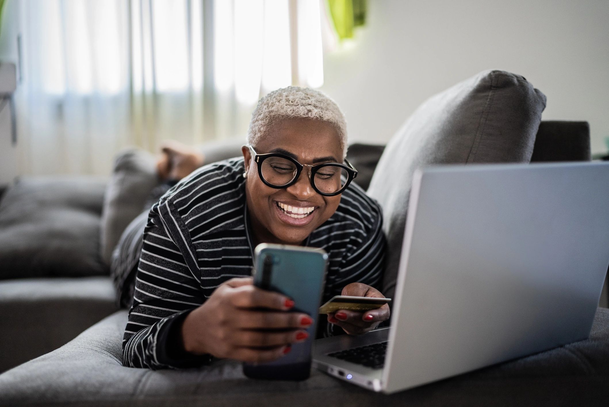 Member shopping online on a phone