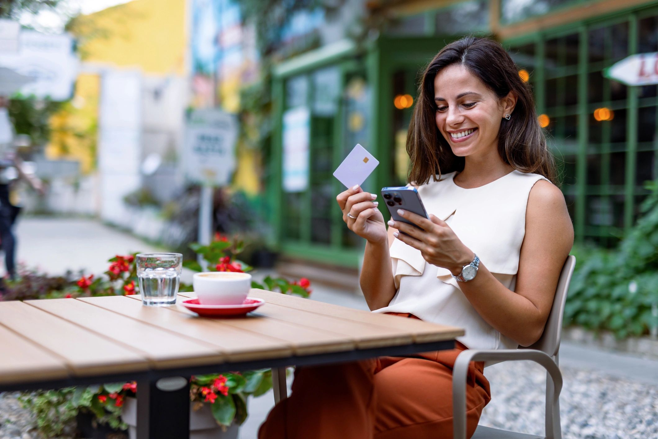 Customer reviewing an online purchase on a smartphone