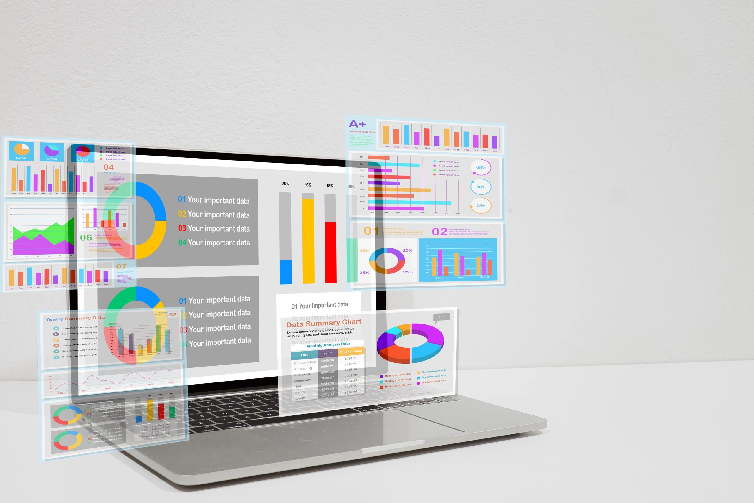 Laptop showing analytics dashboard representing member portal and account management